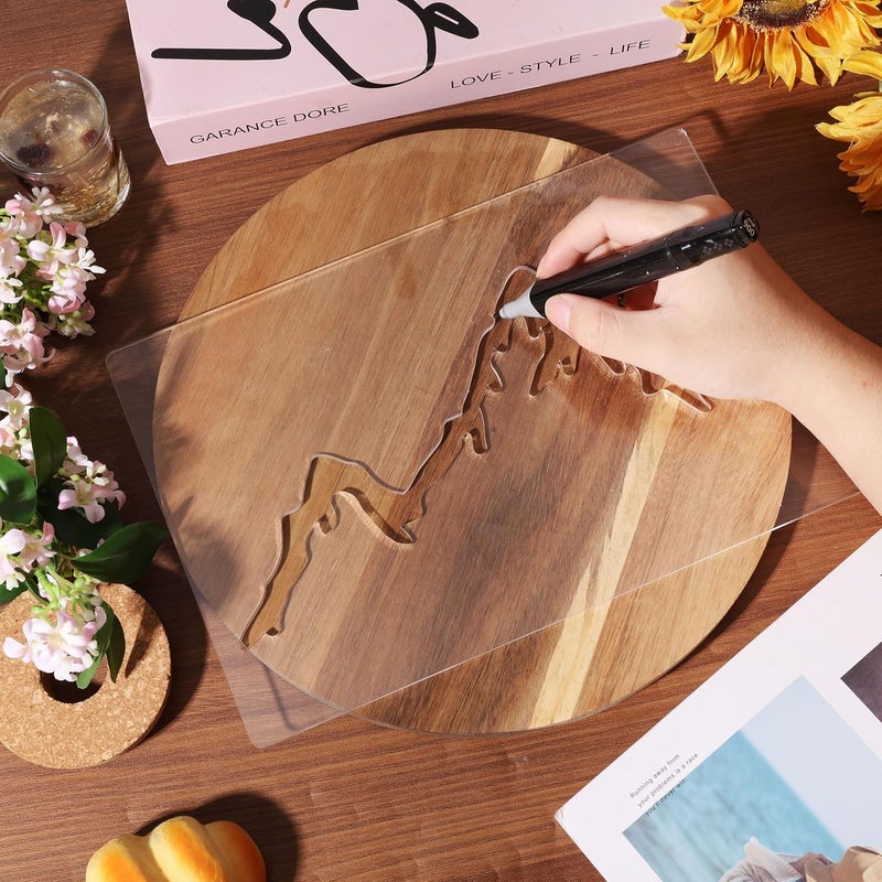 beinkmake Mountain Router Template Acrylic Router Template for Woodworking Inlay Template Charcuterie Board Decorative Router Templates - Image 4